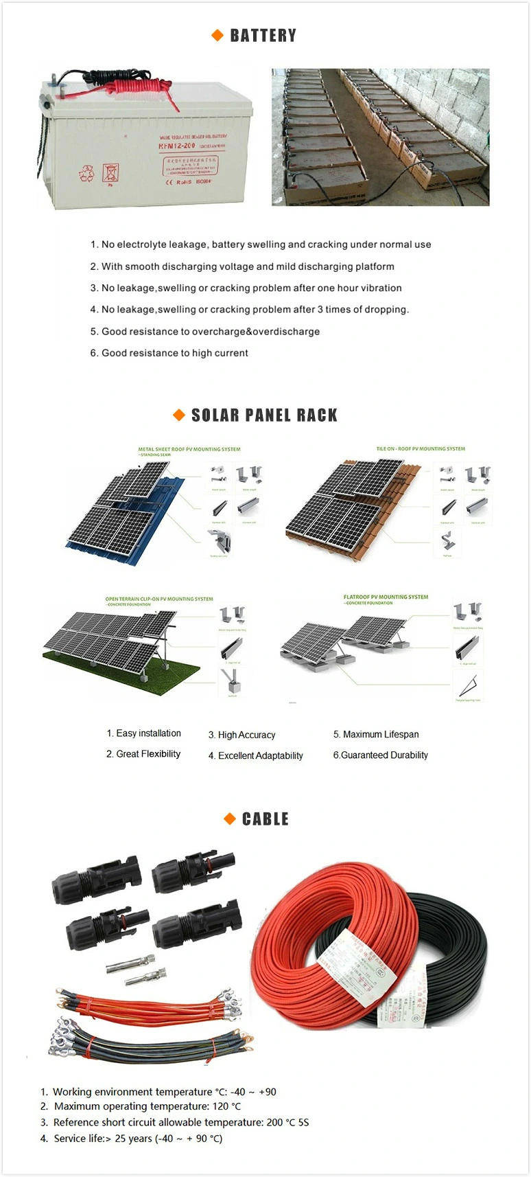 PV System Installation Support 3kw Solar Power System for Home in Africa Market