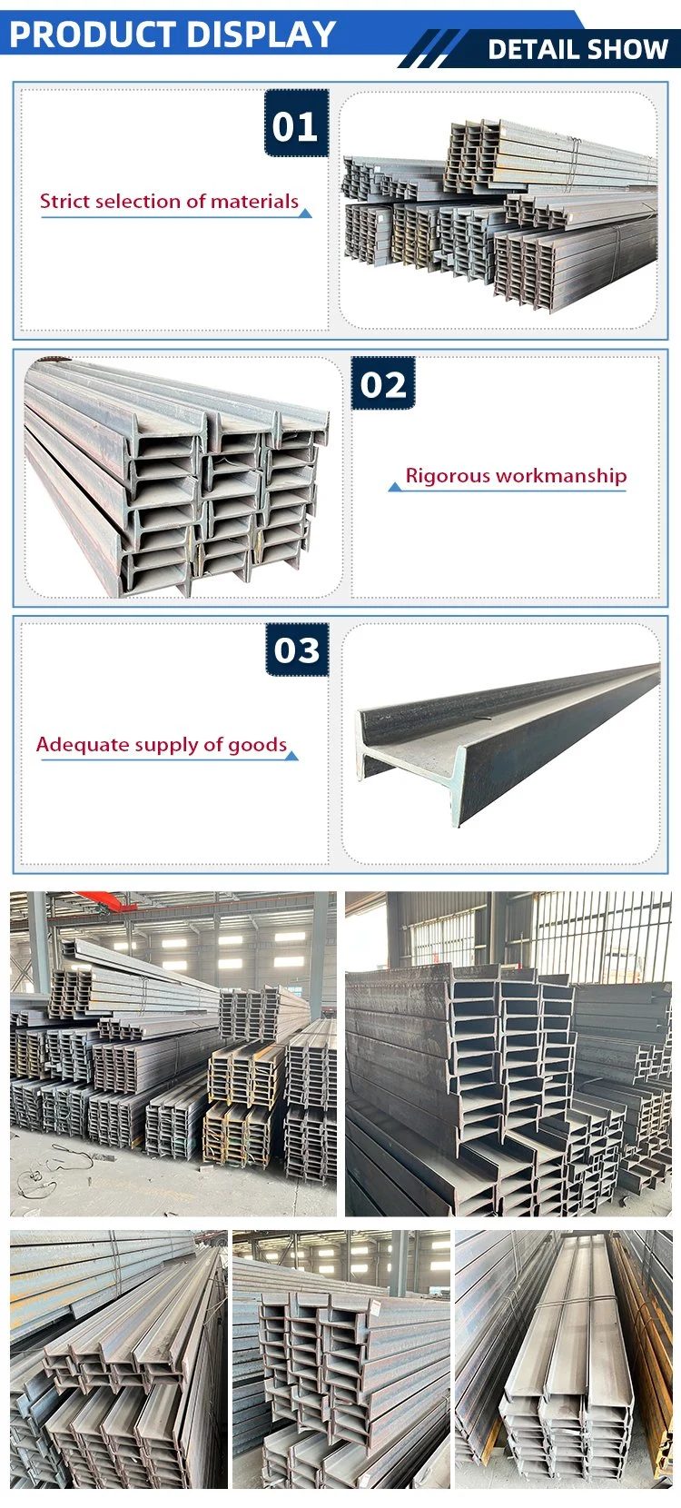 ASTM Q235 H I Beam Gi Galvanized Carbon Steel AISI GB Q345 A36 A992 Q235B Q345e Hot Rolled Welding Universal 16mn Channel Structure Structural Building Material